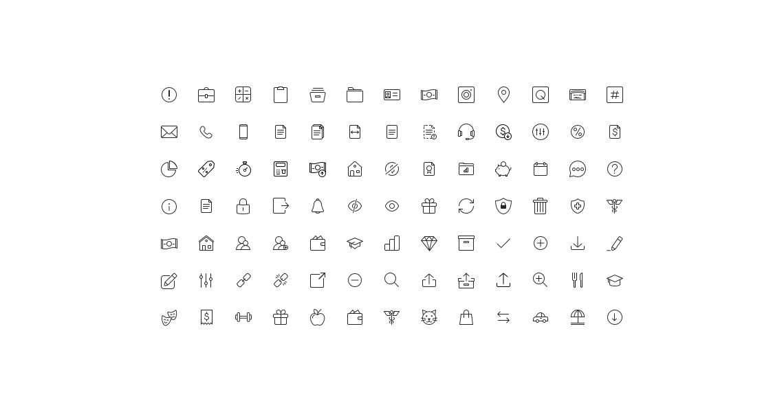 24 x24 icons in a grid